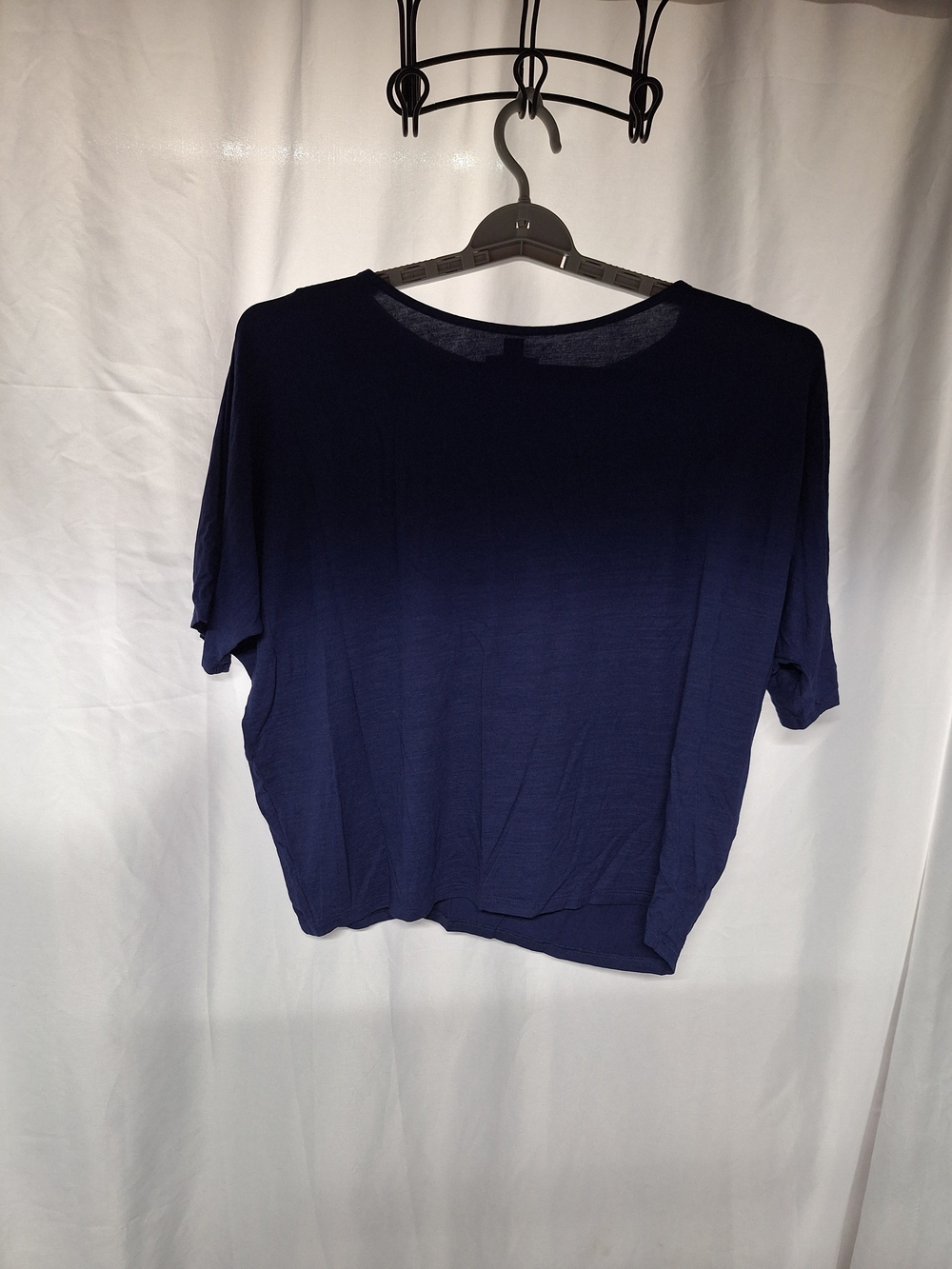 J. Jill Navy Short-Sleeve Boxy Knit Tee